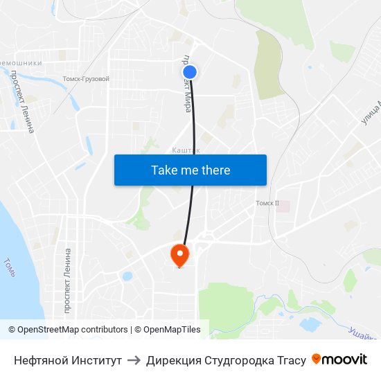 Нефтяной Институт to Дирекция Студгородка Тгасу map