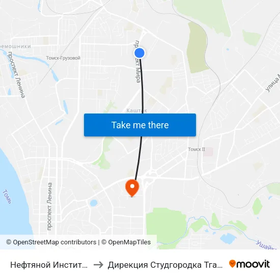 Нефтяной Институт to Дирекция Студгородка Тгасу map