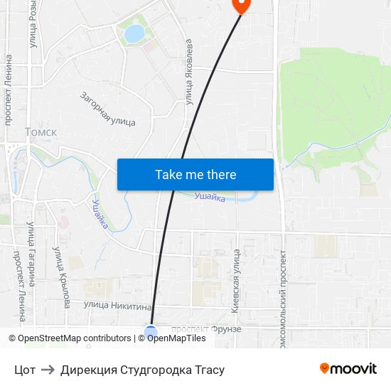 Цот to Дирекция Студгородка Тгасу map