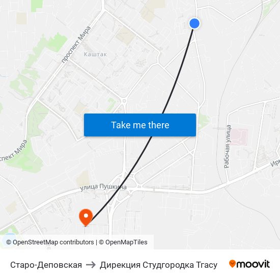 Старо-Деповская to Дирекция Студгородка Тгасу map