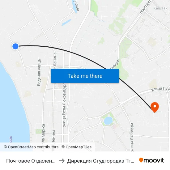 Почтовое Отделение to Дирекция Студгородка Тгасу map