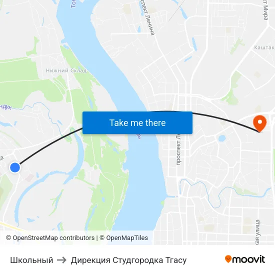 Школьный to Дирекция Студгородка Тгасу map