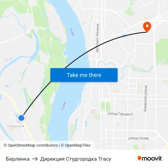 Берлинка to Дирекция Студгородка Тгасу map