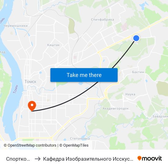 Спорткомплекс Кедр to Кафедра Изобразительного Исскуства Института Искусств И Культуры Тгу map