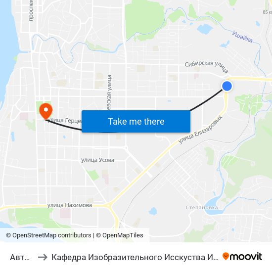 Автоцентр to Кафедра Изобразительного Исскуства Института Искусств И Культуры Тгу map