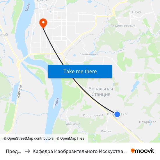 Предтеченск to Кафедра Изобразительного Исскуства Института Искусств И Культуры Тгу map