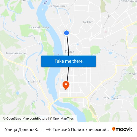 Улица Дальне-Ключевская to Томский Политехнический Университет map