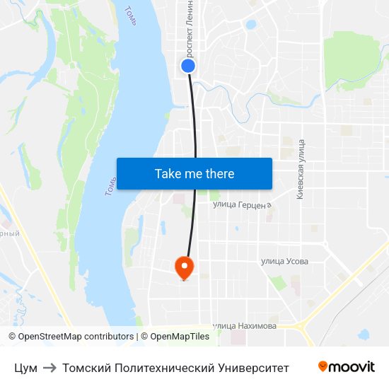 Цум to Томский Политехнический Университет map