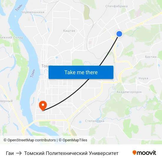 Гаи to Томский Политехнический Университет map
