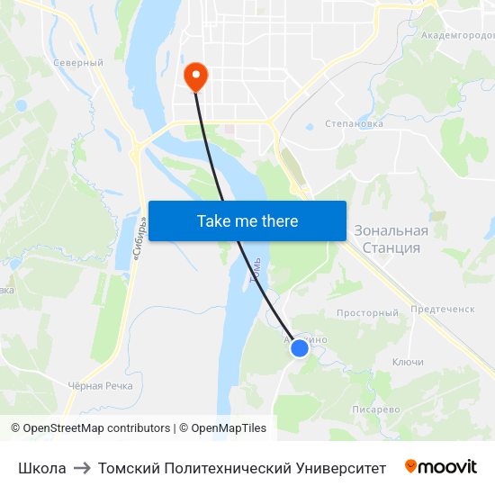 Школа to Томский Политехнический Университет map