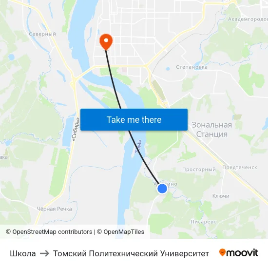 Школа to Томский Политехнический Университет map