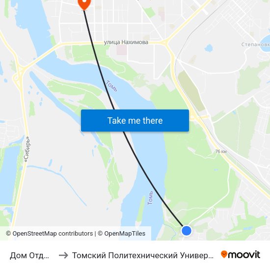Дом Отдыха to Томский Политехнический Университет map