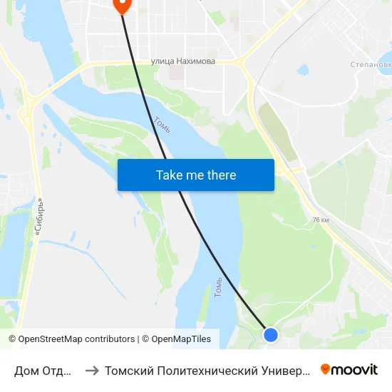 Дом Отдыха to Томский Политехнический Университет map