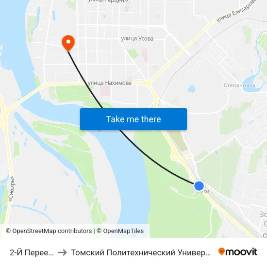 2-Й Переезд to Томский Политехнический Университет map