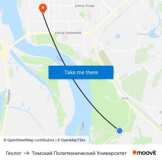 Геолог to Томский Политехнический Университет map