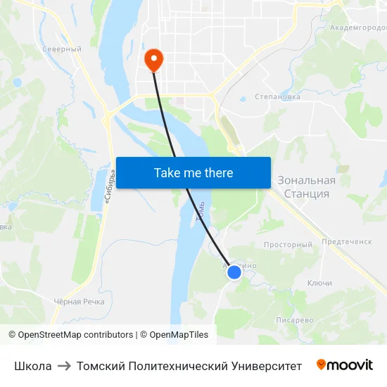 Школа to Томский Политехнический Университет map
