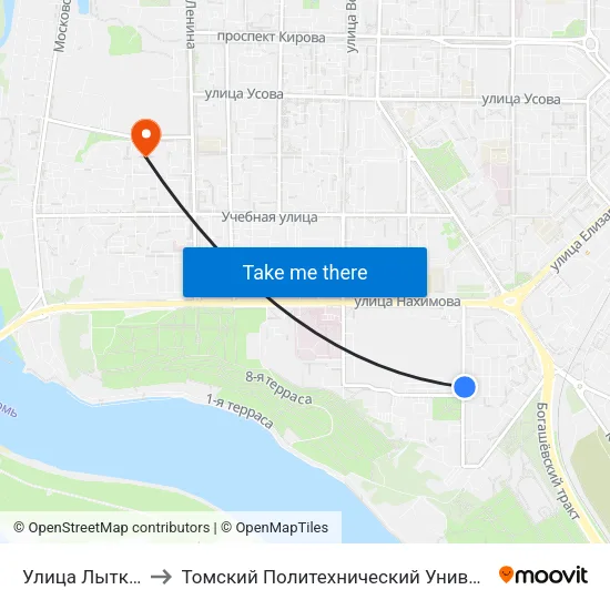 Улица Лыткина to Томский Политехнический Университет map