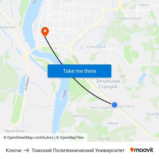 Ключи to Томский Политехнический Университет map