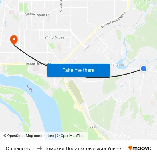 Степановский to Томский Политехнический Университет map