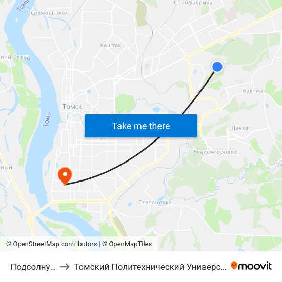 Подсолнухи to Томский Политехнический Университет map