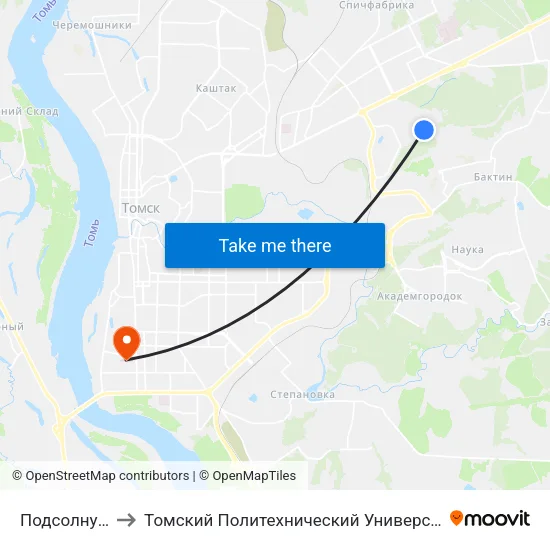 Подсолнухи to Томский Политехнический Университет map