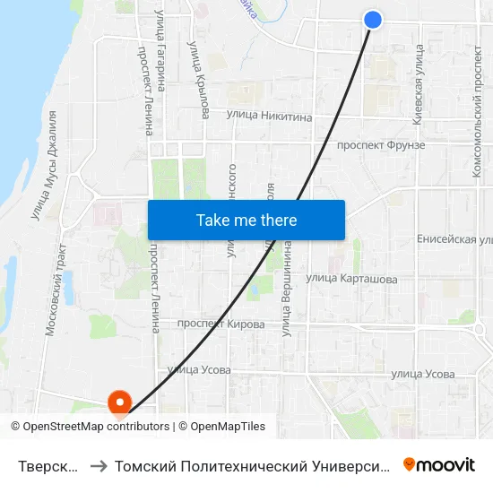 Тверская to Томский Политехнический Университет map