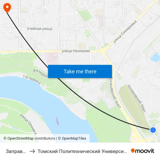 Заправка to Томский Политехнический Университет map
