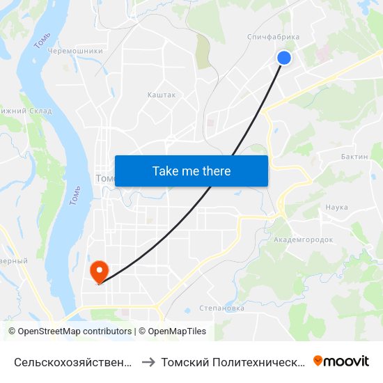 Сельскохозяйственный Институт to Томский Политехнический Университет map