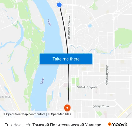Тц « Нокс» to Томский Политехнический Университет map