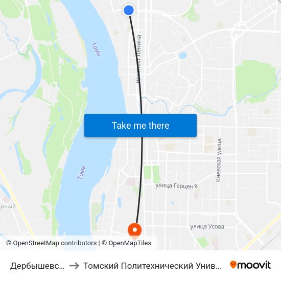 Дербышевский to Томский Политехнический Университет map