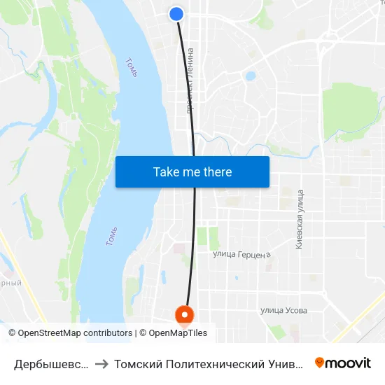 Дербышевский to Томский Политехнический Университет map