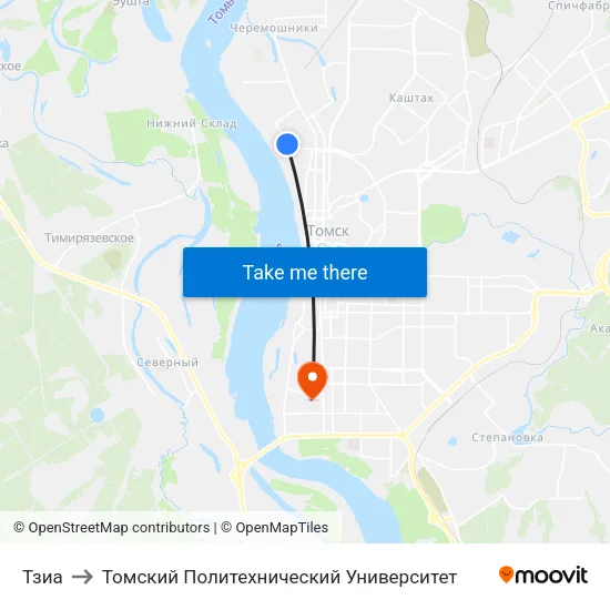 Тзиа to Томский Политехнический Университет map