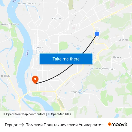 Герцог to Томский Политехнический Университет map