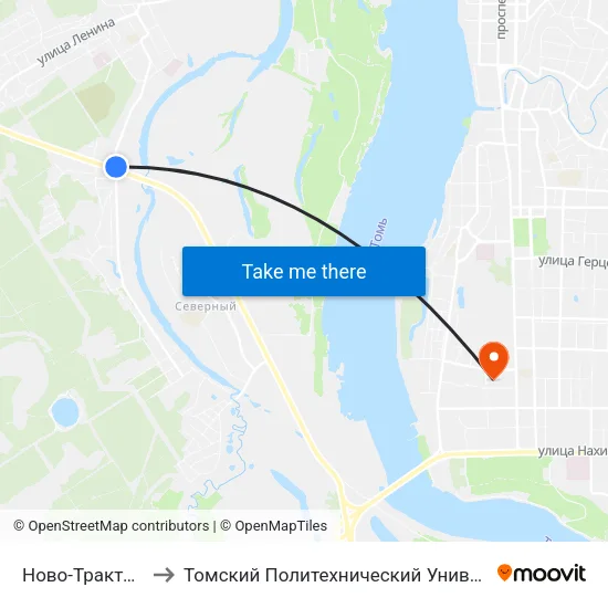 Ново-Трактовая to Томский Политехнический Университет map