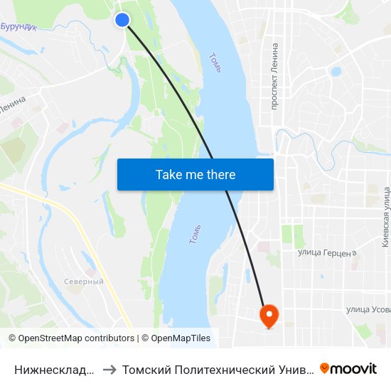 Нижнескладской to Томский Политехнический Университет map