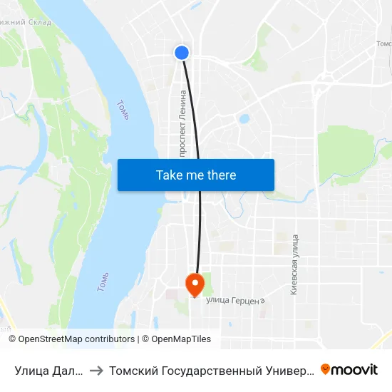Улица Дальне-Ключевская to Томский Государственный Университет (Институт Экономики И Менеджмента) map