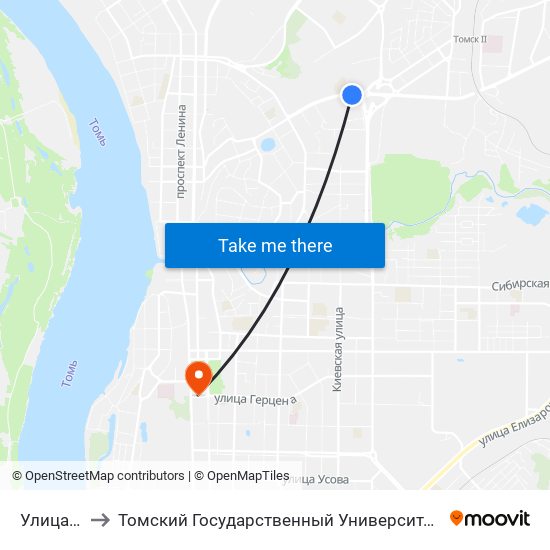 Улица Пушкина to Томский Государственный Университет (Институт Экономики И Менеджмента) map