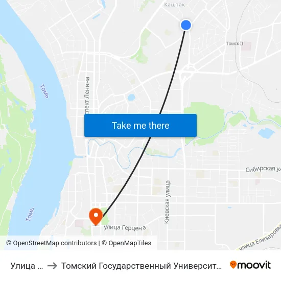 Улица Говорова to Томский Государственный Университет (Институт Экономики И Менеджмента) map