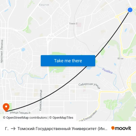 Гаи to Томский Государственный Университет (Институт Экономики И Менеджмента) map