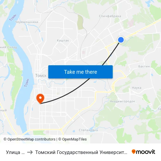 Улица Лазарева to Томский Государственный Университет (Институт Экономики И Менеджмента) map