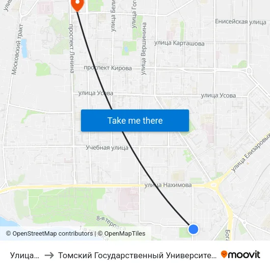 Улица Лыткина to Томский Государственный Университет (Институт Экономики И Менеджмента) map