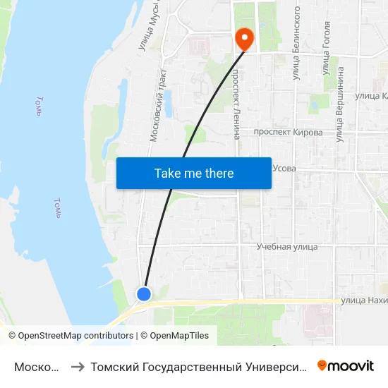 Московский Тракт to Томский Государственный Университет (Институт Экономики И Менеджмента) map