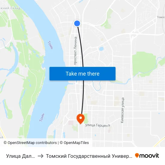 Улица Дальне-Ключевская to Томский Государственный Университет (Институт Экономики И Менеджмента) map