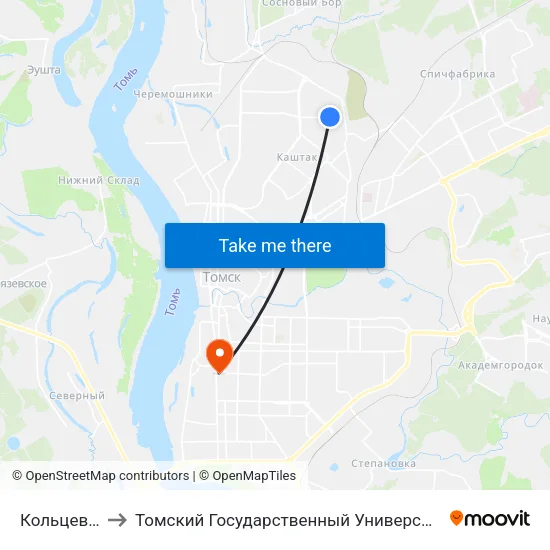 Кольцевая Мюнниха to Томский Государственный Университет (Институт Экономики И Менеджмента) map