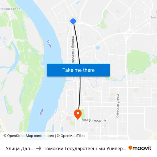 Улица Дальне-Ключевская to Томский Государственный Университет (Институт Экономики И Менеджмента) map
