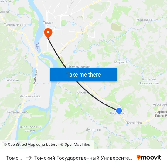 Томское Дрсу to Томский Государственный Университет (Институт Экономики И Менеджмента) map