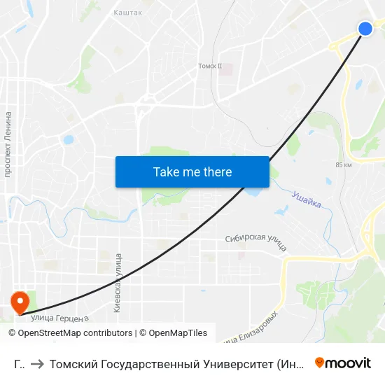 Гаи to Томский Государственный Университет (Институт Экономики И Менеджмента) map