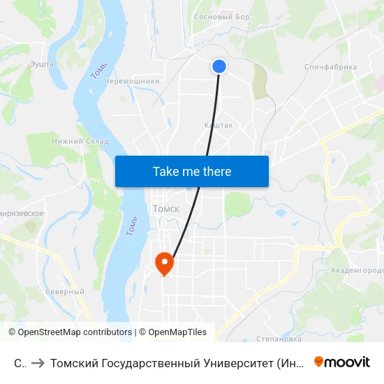 Суд to Томский Государственный Университет (Институт Экономики И Менеджмента) map
