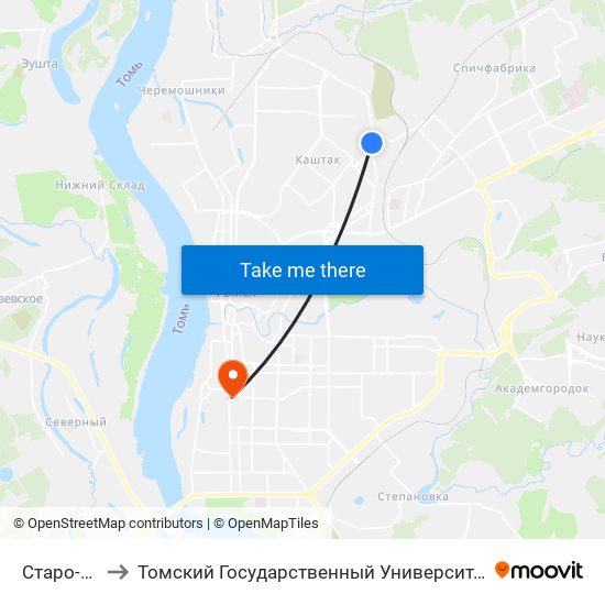 Старо-Деповская to Томский Государственный Университет (Институт Экономики И Менеджмента) map