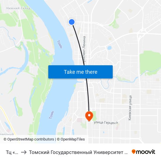Тц « Нокс» to Томский Государственный Университет (Институт Экономики И Менеджмента) map